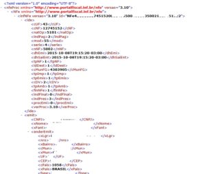 XML Nota Eletrônica Exemplo